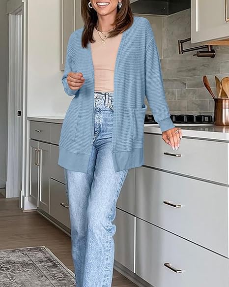 Women's autumn light open long casual cardigan sweater